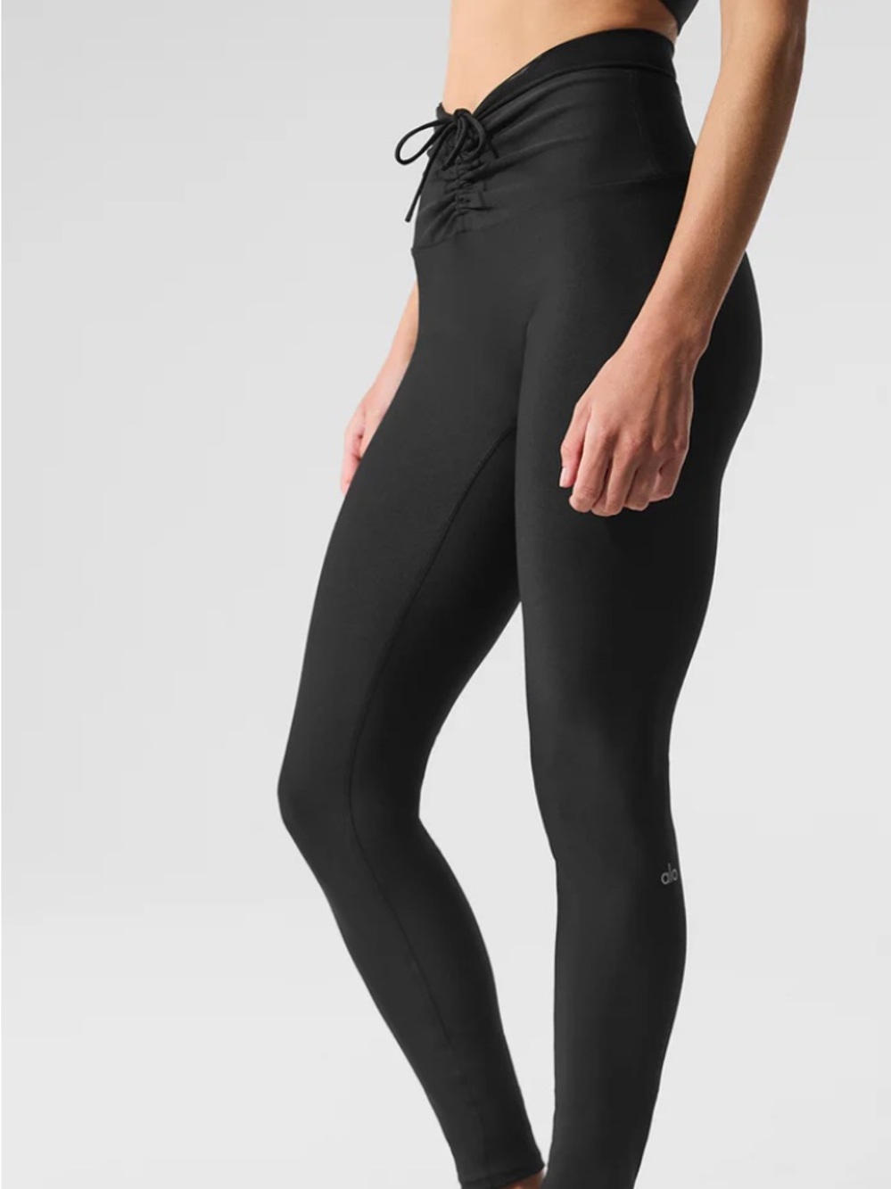 ALO Yoga Black Lace-Up High-Rise Leggings